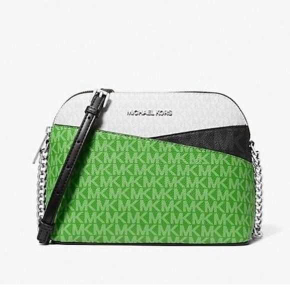 Michael Kors Handbags - New Michael Kors Jet Set Travel Medium Dome Crossbody Jungle Green Multi